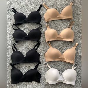 Soma Women's Enbliss Wireless Bra Set (8) - Black, Beige, and White